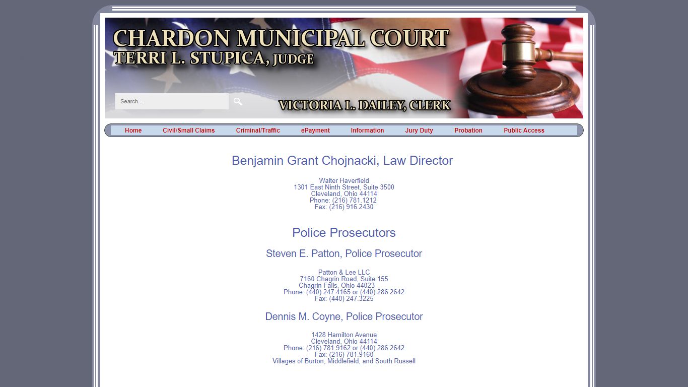 Chardon Municipal Court - Information - Police Prosecutor